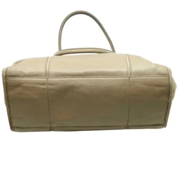 TORY BURCH~Ella~PEBBLED LEATHER & CANVAS EXTRA LARGE MULTI COMPARTMENT TOTE BAG - Picture 5 of 6